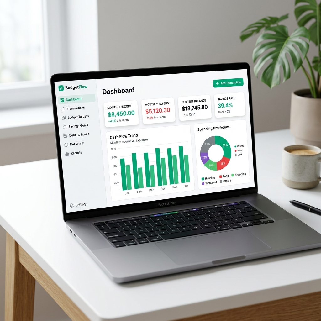 BudgetFlow Dashboard — Personal Finance Tracker